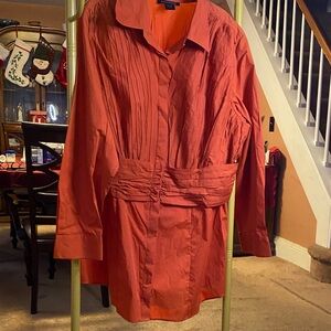 Ashley Stewart Women's Coral Button Down Shirt